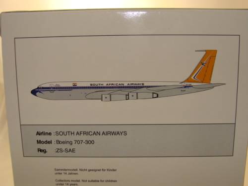 SAA South African Airways B707-300, ZS--SAE, "WINDHOEK', scale 1/400 by AVIATION 400