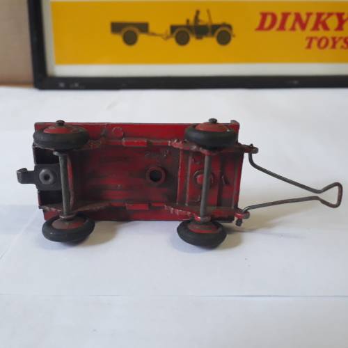 DINKY 25c TRAILER, RED IN PLAYWORN CONDITION, NO BOX