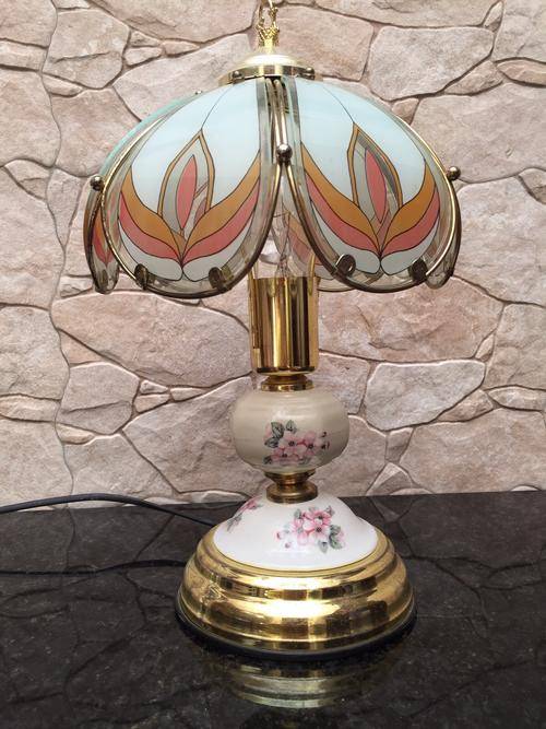 Pretty pink and white porcelain table lamp