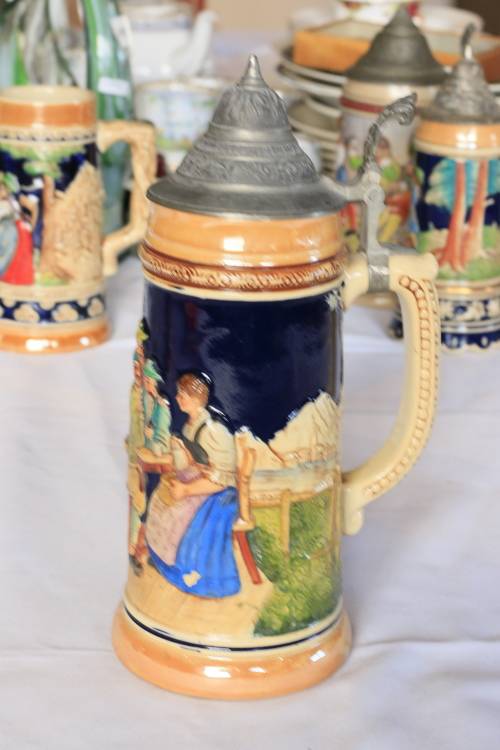 Large Decorated German Beer Stein
