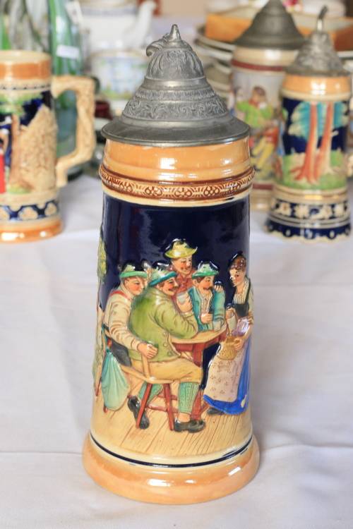 Large Decorated German Beer Stein