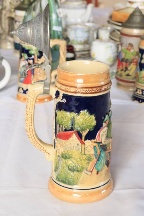 Large Decorated German Beer Stein