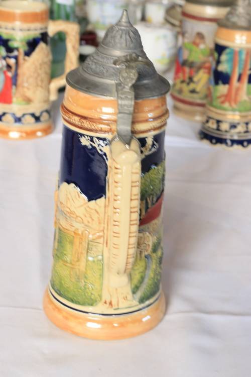 Large Decorated German Beer Stein