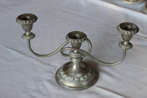 Vintage Plated Three Sconce Candelabra