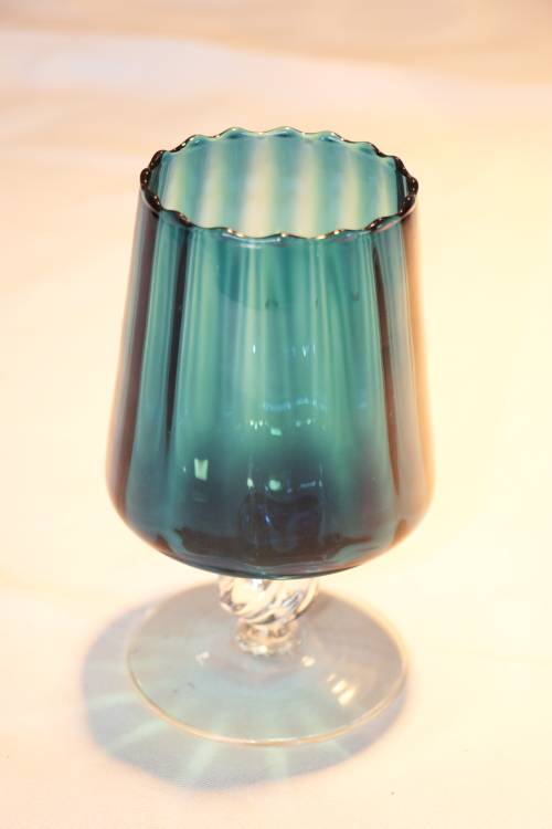 Vintage Blue Venetian Glass Goblet