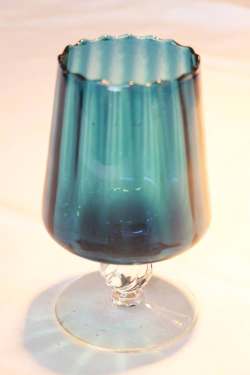 Vintage Blue Venetian Glass Goblet