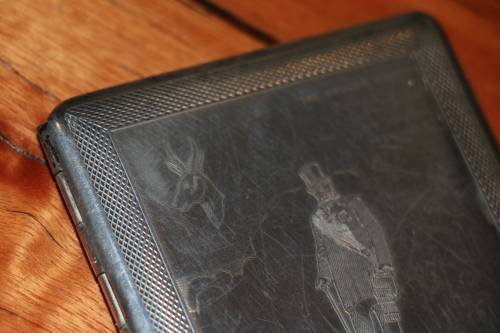 Vintage Cigarette Case - "The Kruger Statue" - Mayell England