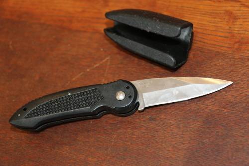 D.O.W. Folding Knife with Belt Holder
