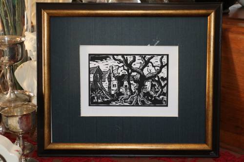 Beautiful Original Gregoire Boonzaier - Framed Linocut - 41 x 35 cm Frame Size