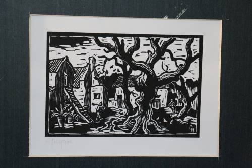 Beautiful Original Gregoire Boonzaier - Framed Linocut - 41 x 35 cm Frame Size