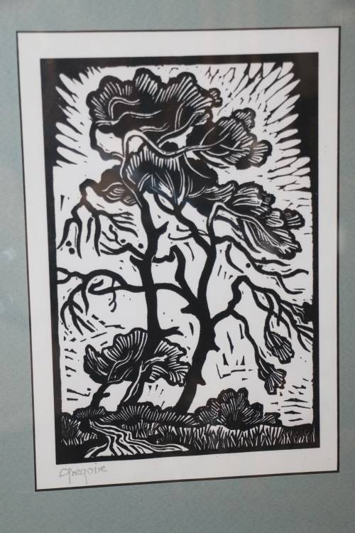 Beautiful Original Gregoire Boonzaier - Framed Linocut - 39 x 48 cm Frame Size