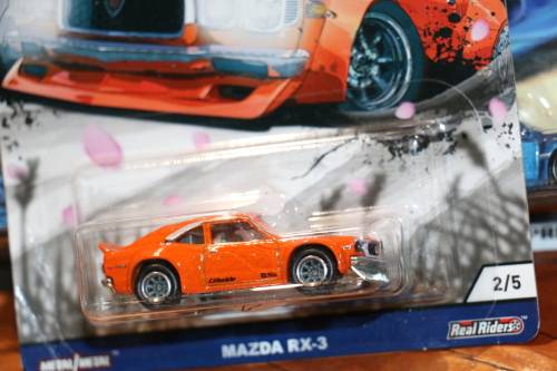 2017 Hot Wheels Diecast Model - Japan Historics - Mazda RX-3 - Metal & Real Riders
