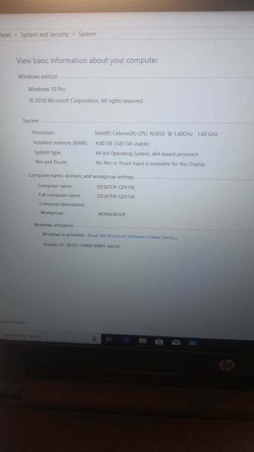 Hp G4 Intel Celeron 1.60ghz .4Gb Ram 500gb harddrive