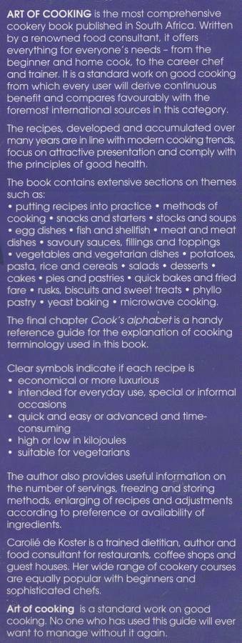 ART OF COOKING: MORE THAN 1001 CHOICE RECIPES by Carolie de Koster (Vol.2)