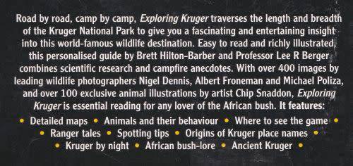 PRIME ORIGINS GUIDE TO EXPLORING KRUGER by Brett Hilton-Barber and Professor Lee R Berger