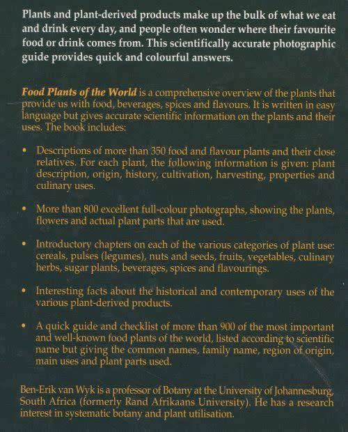 FOOD PLANTS OF THE WORLD by Ben-Erik van Wyk