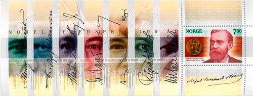 NORWAY MINIATURE SHEET NELSON MANDELA NOBEL PRIZE WINNERS MNH