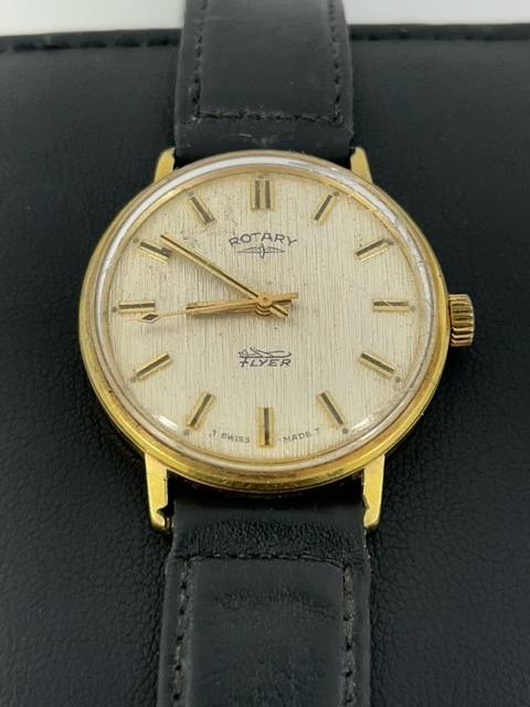 Rare Vintage Rotary Flyer Gents Wrist Watch