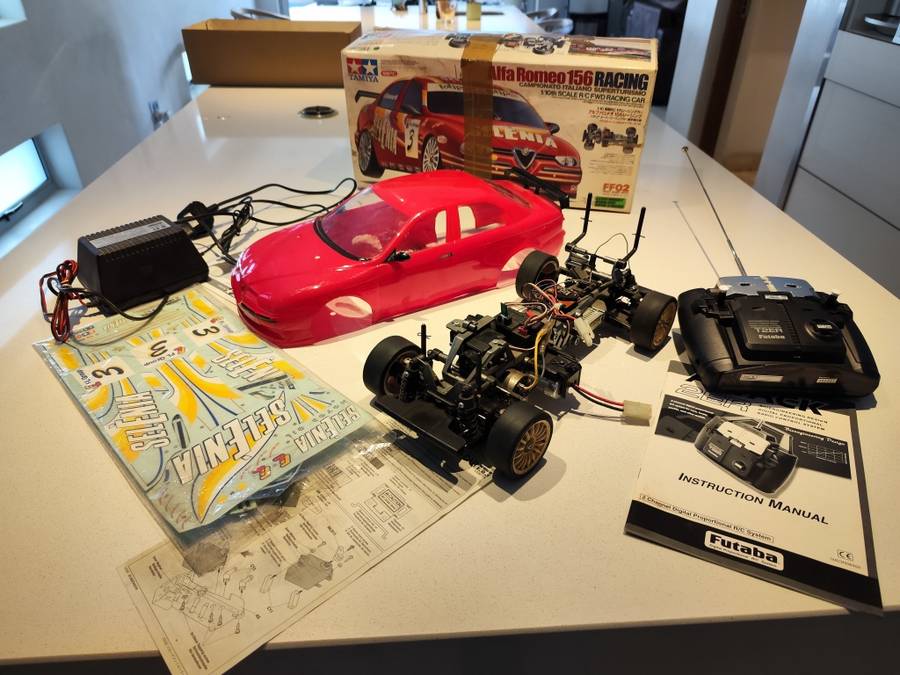 Tamiya RC10 Alfa 156 with controller, battery, charger