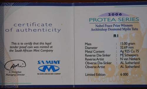 *** BARGAIN!!! *** 2006 SILVER R1 PROOF TUTU IN SAM BOX WITH COA!!! ***