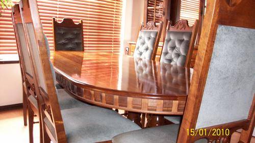 Stunning 8 seater Imbuia dining room table and chairs