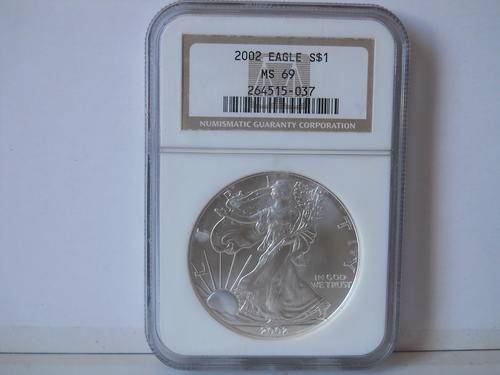 AMERICAN SILVER EAGLE 2002 MS 69 START @ R1 FREE SHIPPING