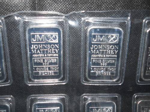 1 Troy OZ JOHNSON MATTHEY .999 PURE SILVER BARS