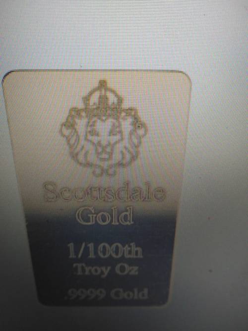 LOT OF 10x 1/100th TROY OZ .9999 PURE GOLD BARS from Scottsdale Mint (SELLING PER BAR)