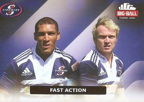 BIG BALL RUGBY COLLECTION  2012 - STORMERS "FAST ACTION" CARD 159