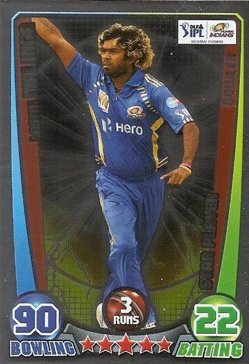 CRICKET ATTAX IPL LEAGUE 2012 - LASITH MALINGA "STAR PLAYER" FOIL CARD