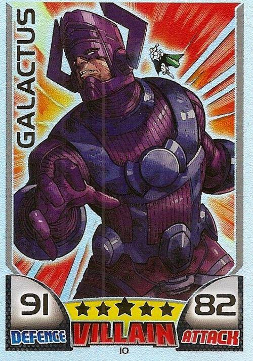 TOPPS HERO ATTAX - MARVEL UNIVERSE - GALACTUS "RAINBOW FOIL" CARD 10