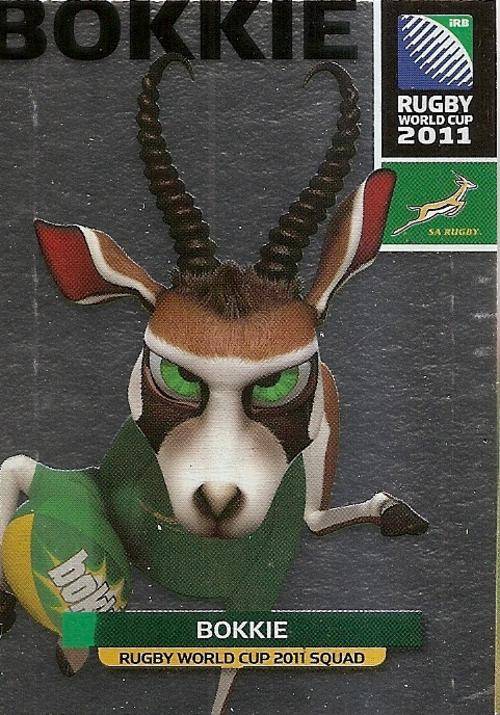 2011 RUGBY WORLD CUP COLLECTION - BOKKIE "RARE" FLAG FOIL CARD 55