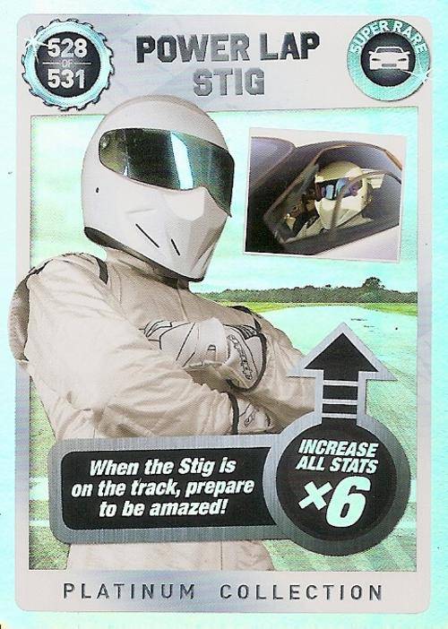 TOP GEAR TURBO CHALLENGE PLATINUM - POWER LAP STIG "SUPER RARE" 528 CARD