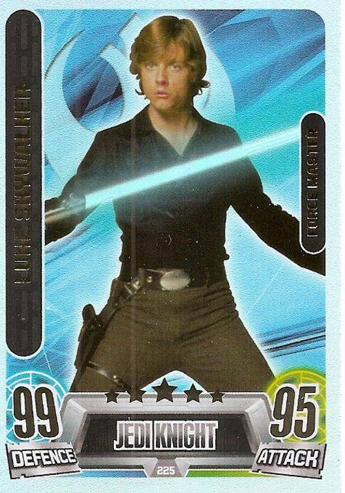 STAR WARS 2013 - FORCE ATTAX MOVIE SERIES 2 - LUKE SKYWALKER "FORCE MASTER" CARD 225