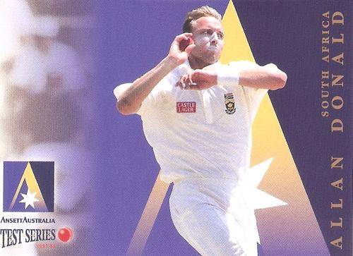 ALAN DONALD - 1997 FUTERA CRICKET "ANSETT SERIES"  - INSERT TRADING CARD AA7