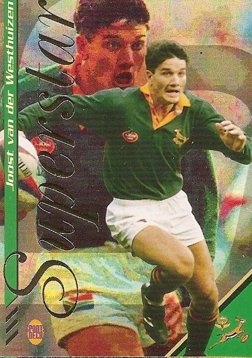 JOOST V/D WESTHUIZEN - SPORTS DECK RUGBY COLLECTION 96 - GOLD FOIL "SUPERSTAR" CARD 2 of 5