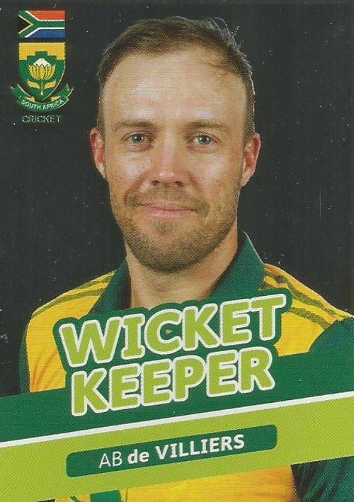 AB DE VILLIERS - 2014 BIG BALL "HEROES COLLECTION" - "T20 WICKET KEEPER" FOIL CARD 93