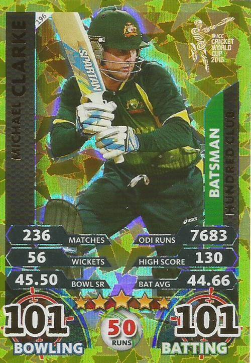 MICHAEL CLARKE - ICC CRICKET WORLD CUP 2015 - "CLUB 101" GOLD CARD