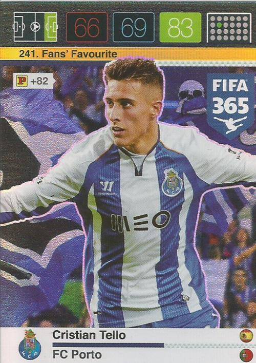 PANINI FIFA 365 - CRISTIAN TELLO - "FANS FAVOURITE" TRADING CARD