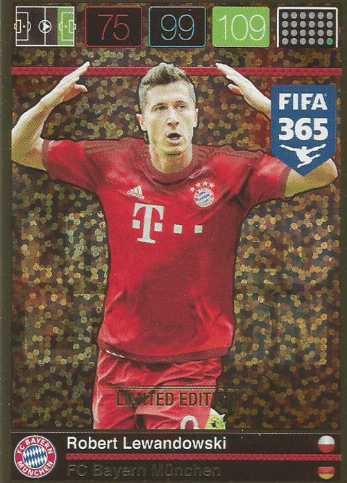 ROBERT LEWANDOWSKI - PANINI FIFA 365 - "LIMITED EDITION" TRADING CARD 1