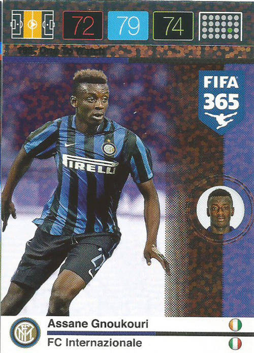 PANINI FIFA 365 - ASSANE GNOUKOURI - "ONE TO WATCH" TRADING CARD