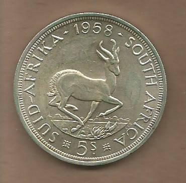 UNION of SOUTH AFRICA - SILVER CROWN 1958 - CIRCULATED