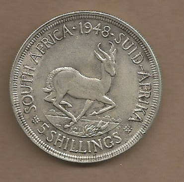 UNION of SOUTH AFRICA - SILVER CROWN 1948 - CIRCULATED