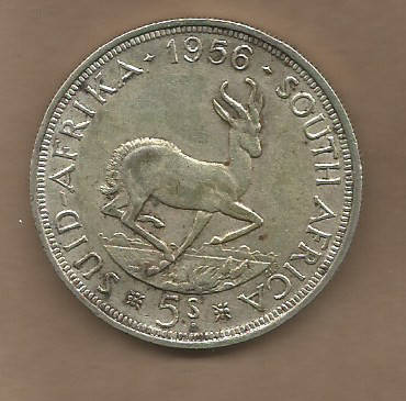 UNION of SOUTH AFRICA - SILVER CROWN 1956 - CIRCULATED - LOT A