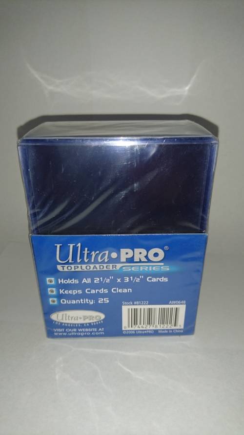 TRADING CARDS " TOP LOADERS" - "ULTRA-PRO" PACK of 25 - SUITABLE for all SINGLE TRADING CARDS