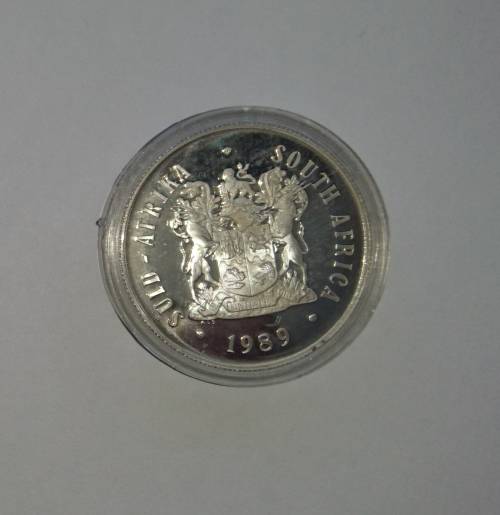 SA MINT - R1 SILVER PROOF 1989 - "SPRINGBOK" 1989