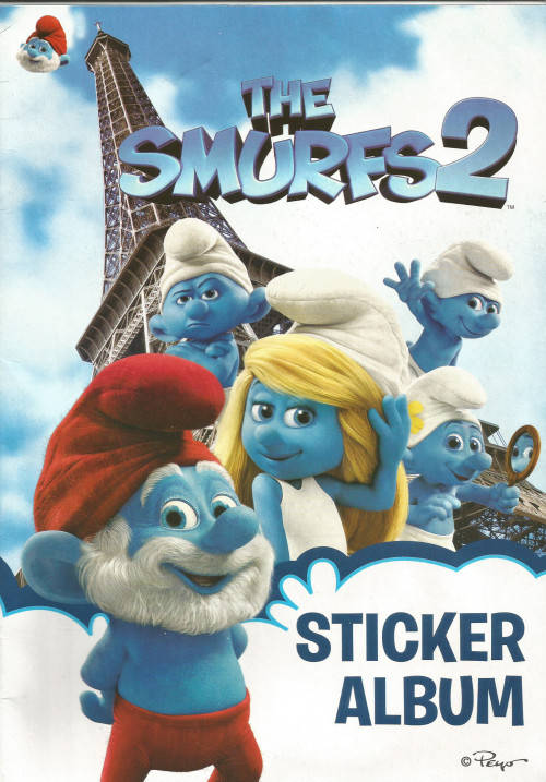 SMURFS 2 - PANINI STICKER COLLECTION - LOT of 25 SEALED STICKER PACKETS with COLLECTORS BOOK - LOT E