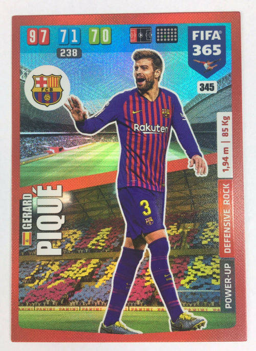 GERARD PIQUE - FIFA 365 2020 EDITION -  - RED FOIL `DEFENSIVE ROCK` TRADING CARD 345