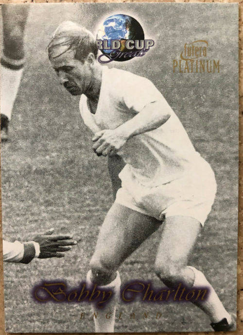 BOBBY CHARLTON - FUTERA PLATINUM WORLD CUP 1998 - "RARE" TRADING CARD 7