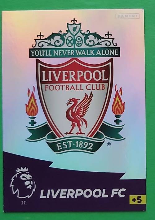 LIVERPOOL FC - ENGLISH PREMIER LEAGUE 20202021 - SILVER FOIL `LOGO` TRADING CARD 10